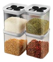 Kit 4 Porta Tempero Condimento Dosador Tampa Giratoria 300ml Kit 4 Porta Tempero Condimento Dosador Tampa Giratoria 300ml