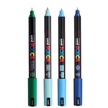 Kit 4 Posca PC-1MR Azul,Verde,AzulClaro,Verde-Água 0.7mm Uni Kit 4 Posca PC-1MR Azul,Verde,AzulClaro,Verde-Água 0.7mm Uni
