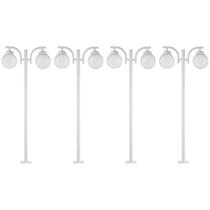 Kit 4 Postes Luminária para Praça Jardim 2m Branco Alumínio E27 Global Dital Iluminação Externa Kit 4 Postes Luminária para Praça Jardim 2m Branco Alumínio E27 Global Dital Iluminação Externa