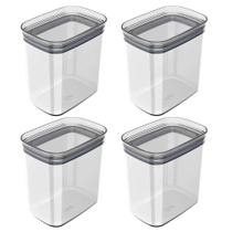 Kit 4 Pote 1,5L Hermetico Organizador Cozinha Transparente Kit 4 Pote 1,5L Hermetico Organizador Cozinha Transparente