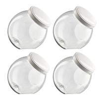 Kit 4 Pote Baleiro Plástico 1,2LT Multiuso Organizador Tampa de Rosca Kit 4 Pote Baleiro Plástico 1,2LT Multiuso Organizador Tampa de Rosca