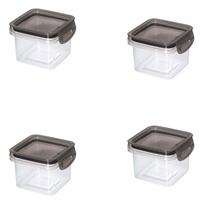 Kit 4 Pote de Alimentos Multiuso Trava Mais Quadrado 380ML Kit 4 Pote de Alimentos Multiuso Trava Mais Quadrado 380ML