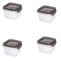 Kit 4 Pote de Alimentos Multiuso Trava Mais Quadrado 380ML Kit 4 Pote de Alimentos Multiuso Trava Mais Quadrado 380ML
