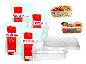 Kit 4 Pote Descartável 250ml Freezer Microondas Marmita 96un