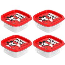 Kit 4 Pote do Mickey para Alimentos 580ml ML do Mickey Plasútil