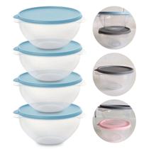 Kit 4 Pote Hermétic Redondo Bowl Bacia Tijela 1L Transparent Kit 4 Pote Hermétic Redondo Bowl Bacia Tijela 1L Transparent