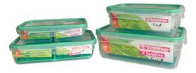 Kit 4 Pote Hermético 2,5L 1,6L 1,24L 730ml Freshy Sanremo Kit 4 Pote Hermético 2,5L 1,6L 1,24L 730ml Freshy Sanremo