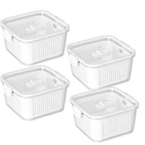 Kit 4 Pote Hermetico Geladeira Frutas, Verduras, Legumes - 1360ml