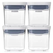 Kit 4 Pote Hermético Oxo POP 2.0 Quadrado 200ml