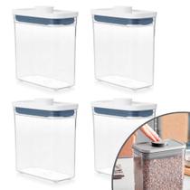 Kit 4 Pote Hermético Oxo POP 2.0 Retangular 1,1 Litros Kit 4 Pote Hermético Oxo POP 2.0 Retangular 1,1 Litros