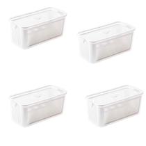 Kit 4 Pote Hermético Slim 4.225ml Branco 34,5x31,5x13cm - Paramount