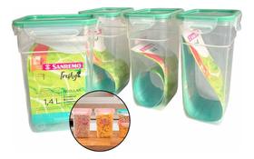 Kit 4 Pote Multiuso Freshy Plástico Freezer Sanremo Sr1760 1,4 L