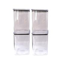 Kit 4 Pote Organizador Hermético Acrílico Alimento 1,1L