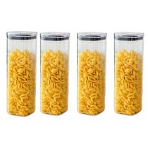 Kit 4 Pote Organizador Hermetico Transparente 2,2 Vedação Alimentos Cozinha Empilhável