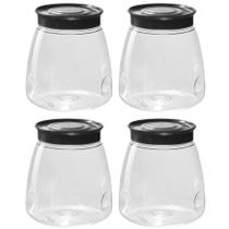 Kit 4 Pote Para Mantimentos Premium 1,6 Litro Com Tampa De Rosca Baleiro Doces Bolachas Kit 4 Pote Para Mantimentos Premium 1,6 Litro Com Tampa De Rosca Baleiro Doces Bolachas