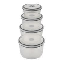 Kit 4 Pote Plástico Hermético Redondo Branco Electrolux Kit 4 Pote Plástico Hermético Redondo Branco Electrolux