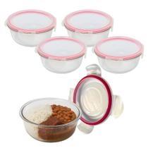 Kit 4 Pote Vidro 950ml Redondo Não Vaza Marmita Tampa Hermético Vidro Kit 4 Pote Vidro 950ml Redondo Não Vaza Marmita Tampa Hermético Vidro