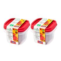 Kit 4 potes 500ml mantimentos com tampa plástico Vasilha marmita tapoer tupperware tapuer plasútil