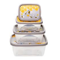 Kit 4 Potes Abelha 220/420/750/1270ml Freezer E Microondas Kit 4 Potes Abelha 220/420/750/1270ml Freezer E Microondas