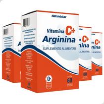 Kit 4 Potes Arginina Vitamina C Suplemento Natural 100 Puro Original 240 Cápsulas zero calorias