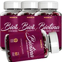 Kit 4 Potes Biotina Suplemento Alimentar Rico Acido Fólico Vitamina Saúde Cabelos e Unhas - Natunéctar Original 240 Capsulas