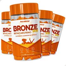 Kit 4 Potes Bronze Skin 240 Capsulas Beta Caroteno Suplemento Alimentar Bronzeamento Natural Betacaroteno