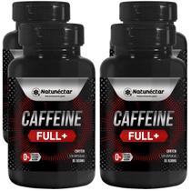 Kit 4 Potes Caffeine Anidra Suplemento Natural 100% Puro Original Cafeína Natunectar 480 Capsulas Energia Treino Esportivo Esporte Energético