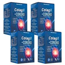 Kit 4 Potes Colag II + Condro Suplemento Alimentar Natural 240 Capsulas Colágeno Tipo 2 100% Puro Vitamina Original Premium - Natunectar