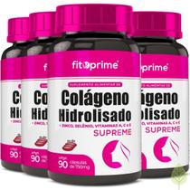 Kit 4 Potes Colágeno Hidrolisado Supreme + Vitaminas 90Cps - Fitoprime