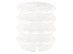 Kit 4 Potes Conservador De Alimentos Com Tampa 4 Divisórias Premier Plástico Livre de BPA Nitron