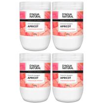 Kit 4 Potes Cremes de Massagem Dagua Natural Apricot 650g Hidratação Intensa