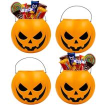 Kit 4 Potes de Abóbora Dia das Bruxas Halloween Decorativo para Doces e Festa - Toy Master