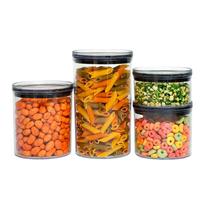 Kit 4 potes de acrílico com tampa herméticos redondos - Tüd Kit 4 potes de acrílico com tampa herméticos redondos - Tüd