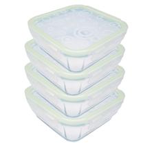 Kit 4 potes de vidro hermético 760ml c/ tampa p/ mantimentos