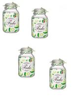 Kit 4 Potes de Vidro Hermético Original FIDO Terrina 3000 ml Ø 13,5 mm Multiuso