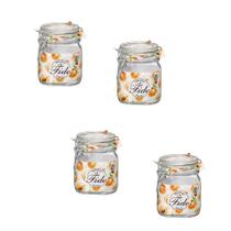 KIT 4 Potes de Vidro Hermético Original FIDO Terrina 750 ml Ø 10,5 mm Multiuso