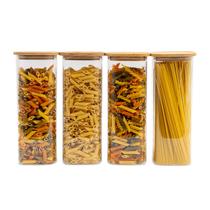 Kit 4 Potes de Vidro P/ Mantimentos 1900ml C/ Tampa Bambu Oikos Kit 4 Potes de Vidro P/ Mantimentos 1900ml C/ Tampa Bambu Oikos