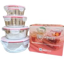 Kit 4 Potes De Vidro Redondo Hermetico Majestic 390-640-970-1300ML (PR4SET) 0001