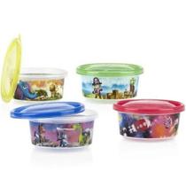 Kit 4 Potes Decorados 300ml +6m Nuby Azul Kit 4 Potes Decorados 300ml +6m Nuby Azul