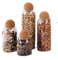 Kit 4 Potes Em Vidro Com Tampa Rolha Malu