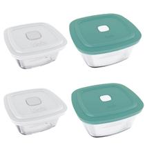 Kit 4 Potes Facilita Vap de Vidro Marinex com Tampa 1L / 2L