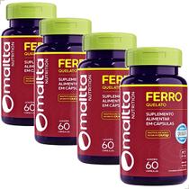 Kit 4 Potes Ferro Quelato Bisglicinato 60 Capsulas Comprimidos Suplemento Alimentar Vitamina Premium