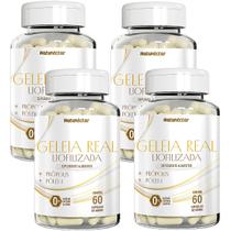 Kit 4 Potes Geleia Real Liofilizada Própolis Suplemento Alimentar Natural 240 Capsulas Pura Premium Kit 4 Potes Geleia Real Liofilizada Própolis Suplemento Alimentar Natural 240 Capsulas Pura Premium