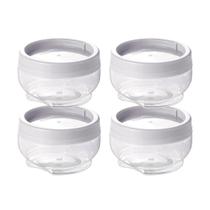 Kit 4 Potes Gire e Trave Organizadores Empilháveis com Rosca 155ml Plasútil para Temperos objetos