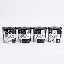 Kit 4 Potes Hermético 2l Arroz Feijao Acucar Cafe Mantimento