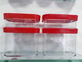 Kit 4 Potes hermético café e lanche