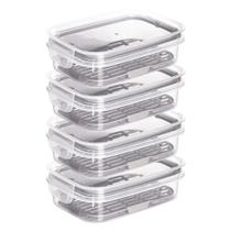 Kit 4 Potes Hermético Porta Frios Com Travas Cesto Escorredor 500ml Frutas Vegetais Alimentos Kit 4 Potes Hermético Porta Frios Com Travas Cesto Escorredor 500ml Frutas Vegetais Alimentos