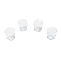 Kit 4 Potes Hermético Vidro Antivazamento 170 ml cada