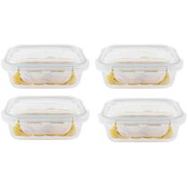 Kit 4 Potes Hermético Vidro Marmita Micro-ondas 370ml Kit 4 Potes Hermético Vidro Marmita Micro-ondas 370ml