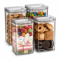 Kit 4 Potes Herméticos 1 Litro De Plastico Porta Condimentos Kit 4 Potes Herméticos 1 Litro De Plastico Porta Condimentos
